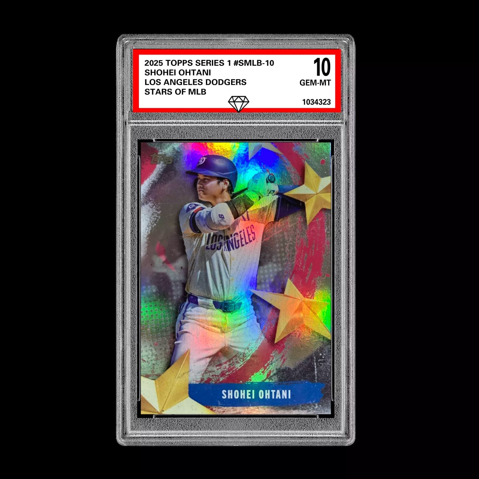 Graded 10 Shohei Ohtani 2025 Topps Series 1 Stars of MLB Insert Dodgers #SMLB-10-1