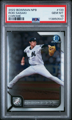 PSA 10 Roki Sasaki Chrome #133 2022 Bowman Npb-1