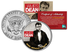JAMES DEAN * REBEL WITHOUT A CAUSE * JFK Kennedy Half Dollar US Coin *LICENSED*-1