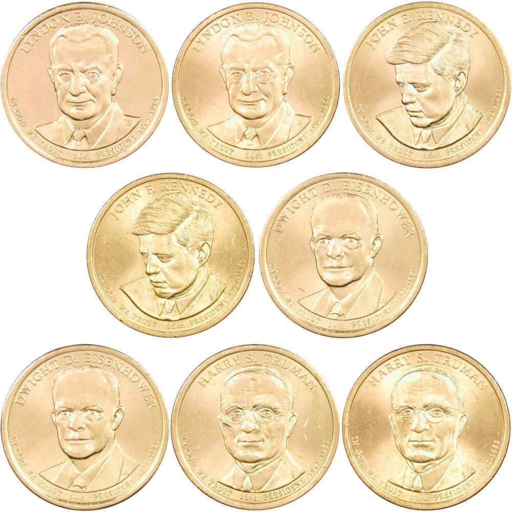2015 P&D Presidential Dollar 8 Coin Set BU Uncirculated Mint State $1-2