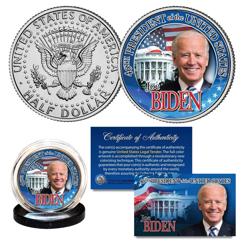 JOE BIDEN 46th President of the U.S. Genuine JFK Half Dollar Coin WHITE HOUSE-1