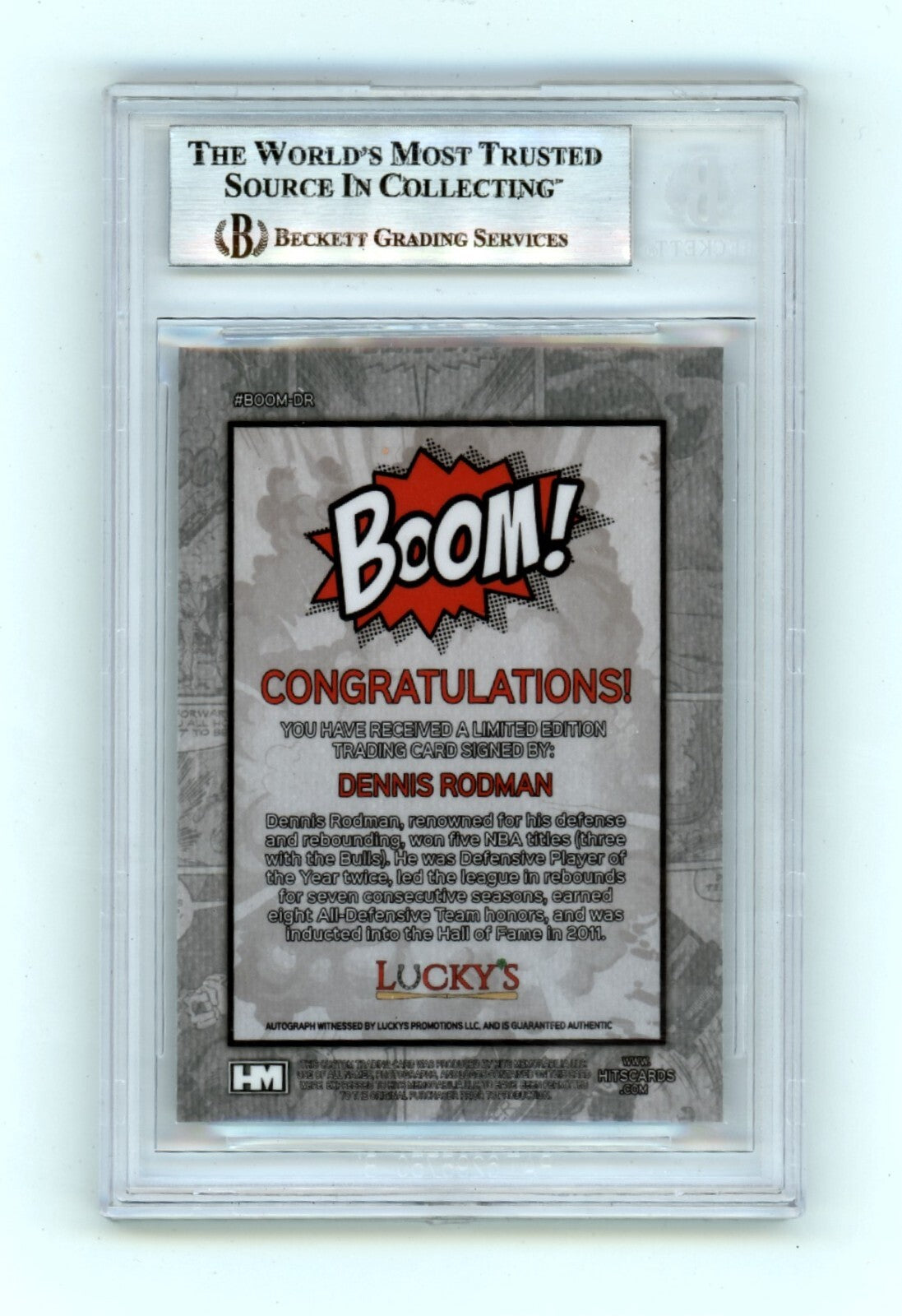 Dennis Rodman 2024 Hits Memorabilia BOOM Silver Signed BGS BAS Auto Bulls-2