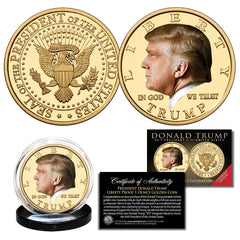 Donald Trump 45th President COLORIZED Liberty Proof 1 OZ Golden Tribute Coin-2