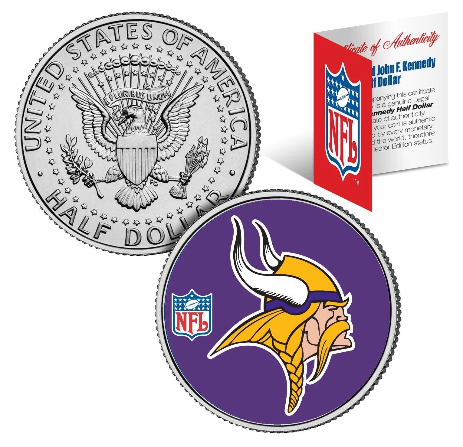 MINNESOTA VIKINGS NFL JFK Kennedy Half Dollar US Coin *Officially Licensed*