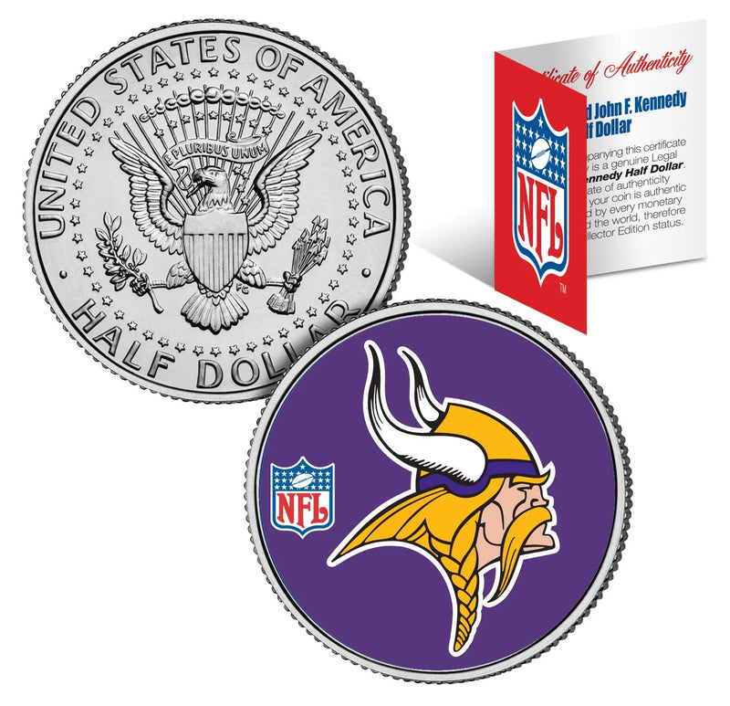 MINNESOTA VIKINGS NFL JFK Kennedy Half Dollar US Coin *Officially Licensed*-1