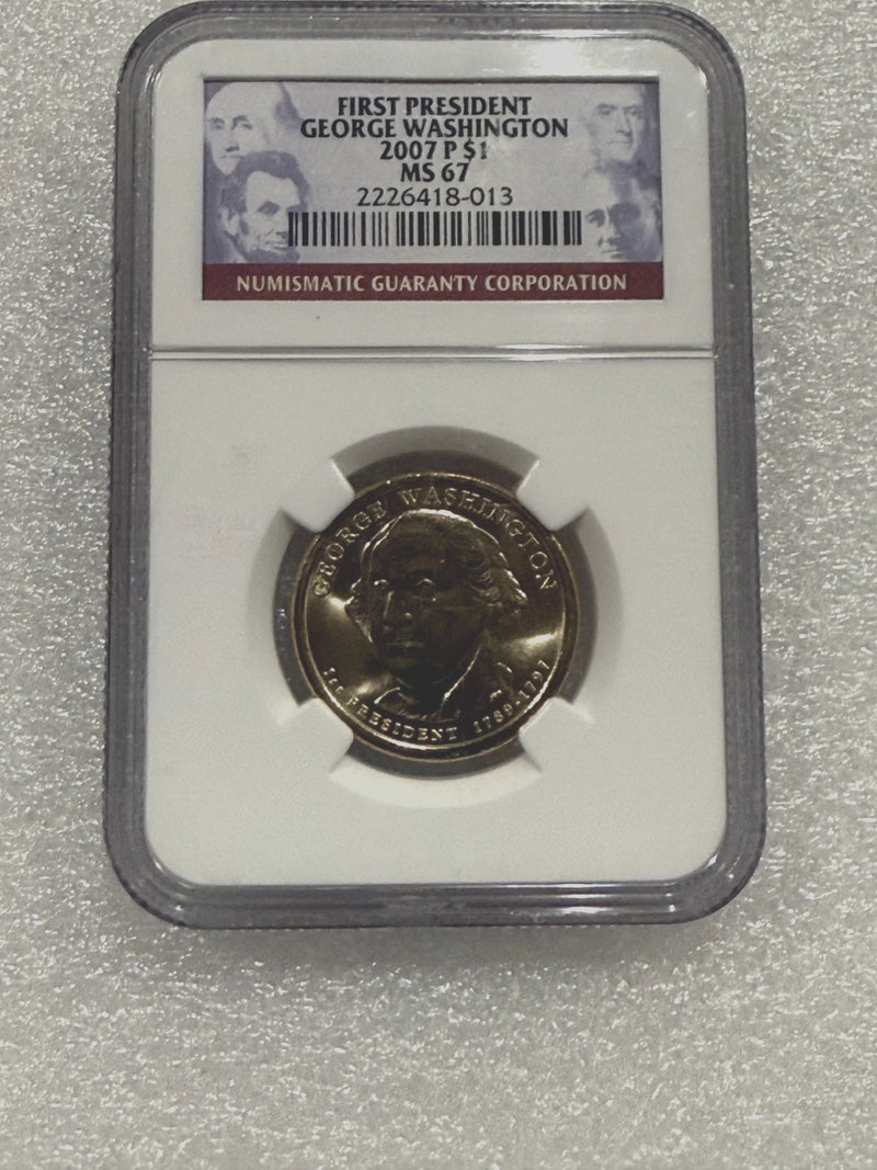 2007 P George Washington President Dollar Coin NGC MS 67-2