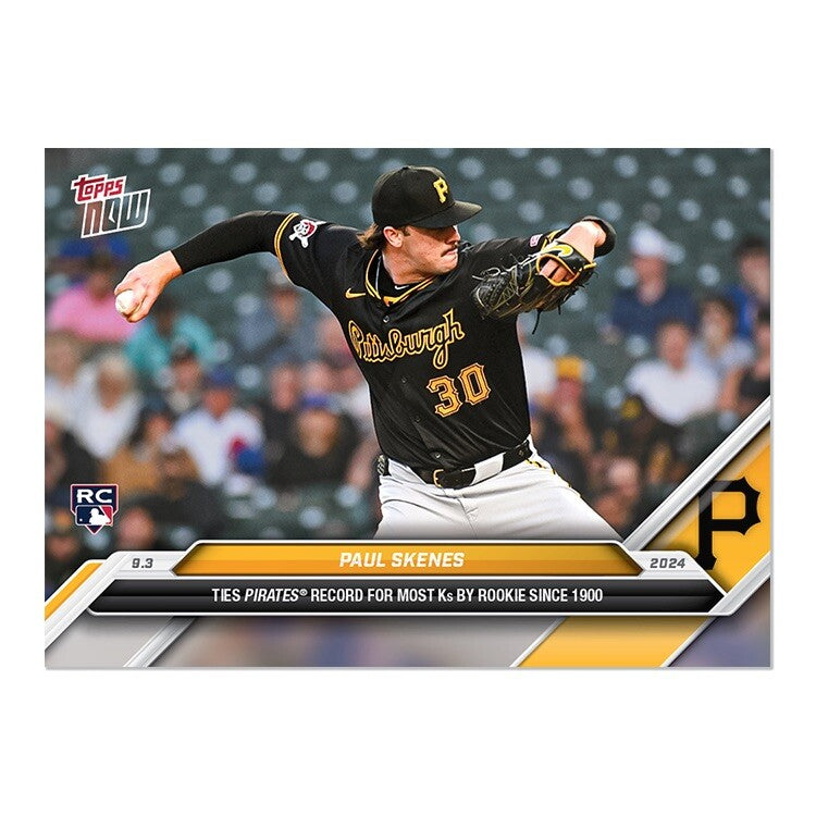 Graded 10 Paul Skenes Rookie Card #645 Pittsburgh RC 2024 Topps NOW-3