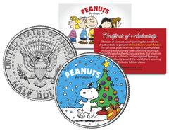 Peanuts "Snoopy with Christmas Tree" JFK Half Dollar U.S. Coin *Licensed*-1