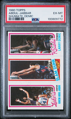 PSA 6 Abdul-Jabbar Shumate, Demic Slam Dunk Triple # 1980 Topps-1