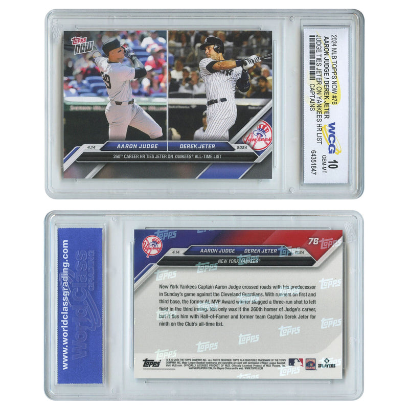 2024 Topps Now Aaron Judge / Derek Jeter Yankees HR Card #76 Graded GEM MINT 10-3