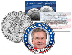JEB BUSH FOR PRESIDENT 2016 Colorized JFK Half Dollar US Coin Political CAMPAIGN-1