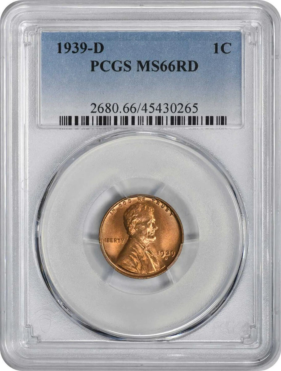 1939-D Lincoln Cent MS66RD PCGS-1