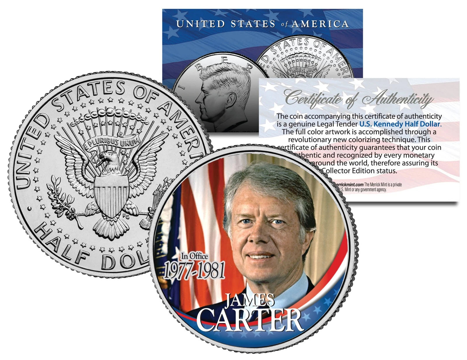 President JAMES Jimmy CARTER * In Office 1977-1981 * JFK Half Dollar U.S. Coin-1