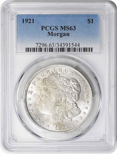 1921 Morgan Silver Dollar MS63 PCGS-1
