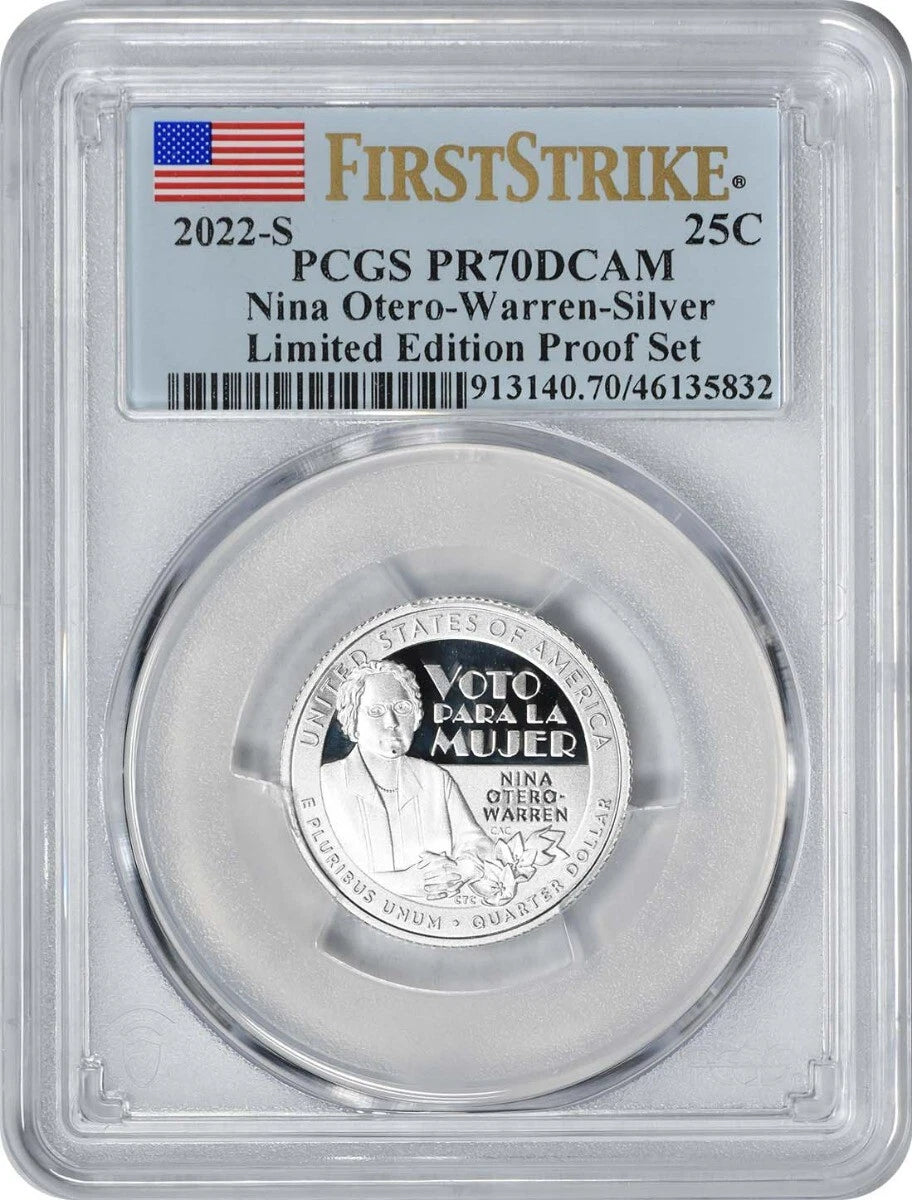 2022-S Nina Otero-Warren Washington Silver Quarter Limited PR70DCAM FS PCGS
