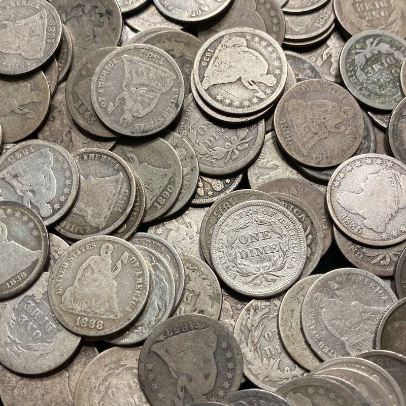 Estate Coin Lot 5x Seated Liberty Silver Dimes ✯ 10c Rare US Type ✯-1