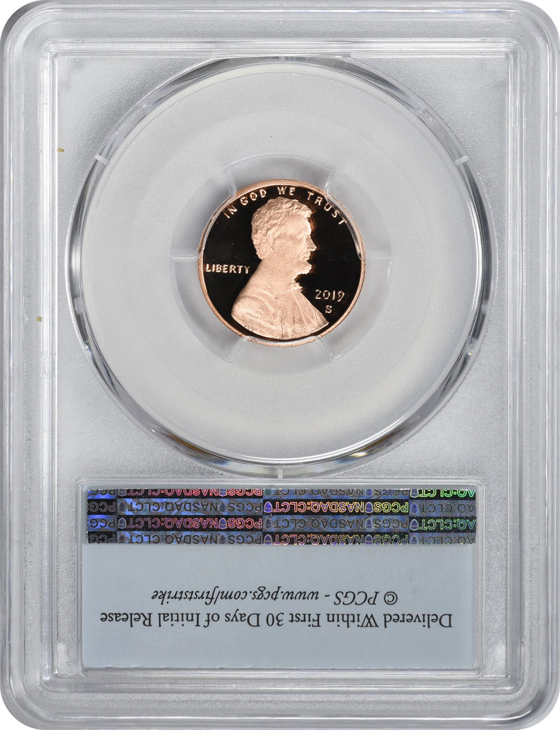 Lincoln Cent PR70RD DCAM PCGS 2019-S, color rojo intenso, primer golpe-2