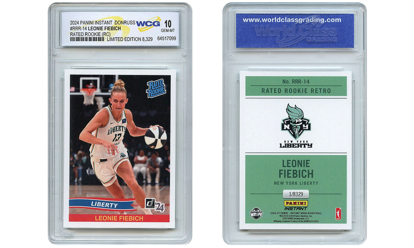 2024 Panini WNBA LEONIE FIEBICH Donruss Rated Rookie Card #RRR14 – GEM-MINT 10