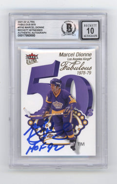 Marcel Dionne 2021-22 Fleer Ultra Fabulous 50s Signed HOF 92 Beckett BGS 10 Auto-1