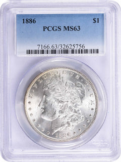 1886 Morgan Silver Dollar MS63 PCGS-1