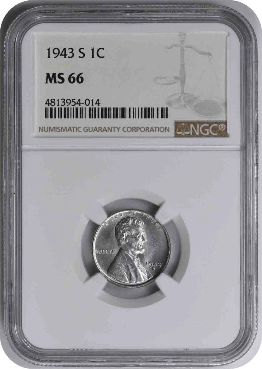 1943-S Steel Lincoln Cent MS66 NGC