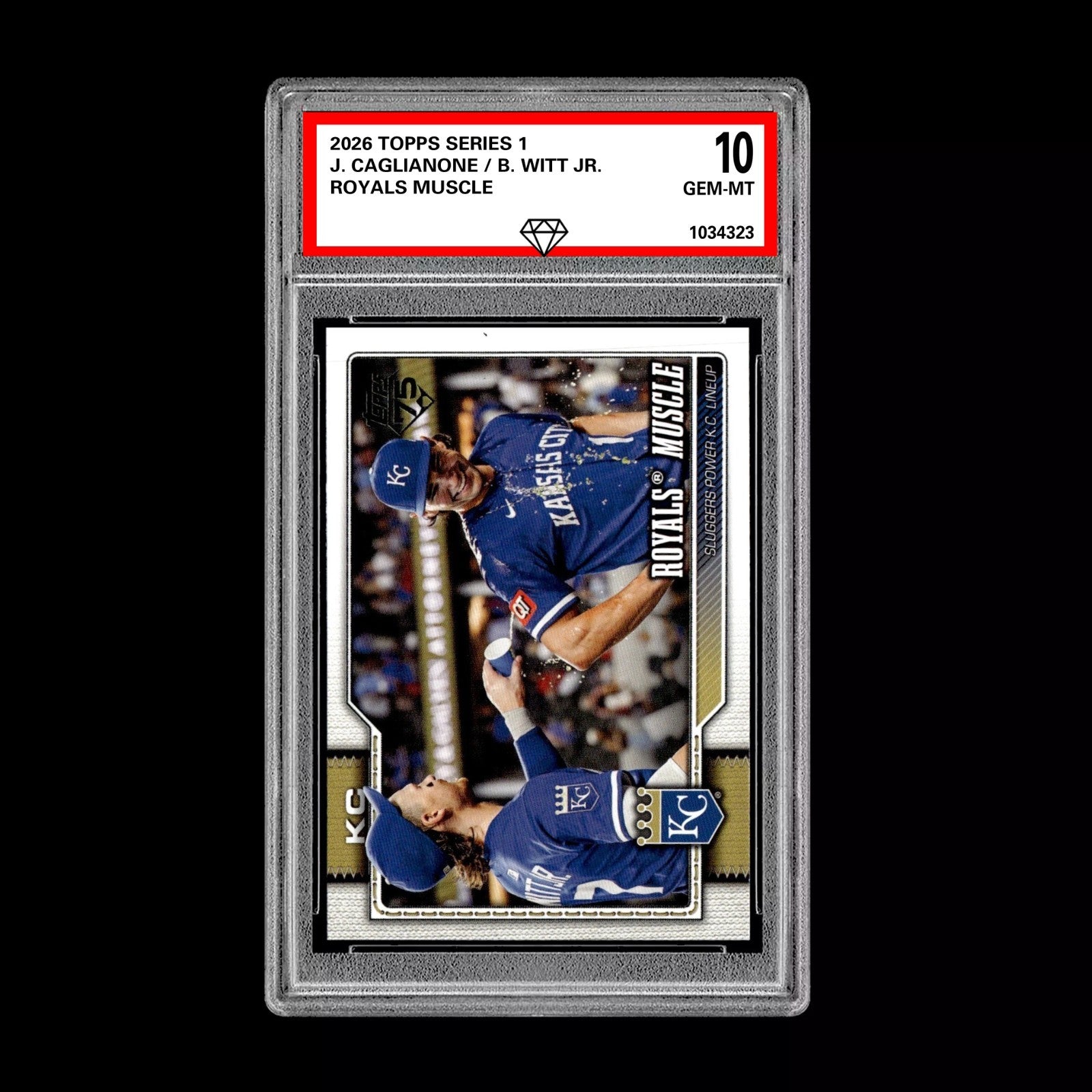 Graded 10 Jac Caglianone / Bobby Witt Jr. 2026 Topps Series 1 Royals-1