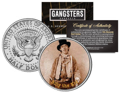 BILLY THE KID Forajido del Viejo Oeste JFK Kennedy Moneda de medio dólar coloreada de EE. UU.-1