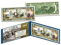 WORLD WAR II * Raising the Flag on IWO JIMA * U.S. $2 Bill Legal Tender * WWII *-1