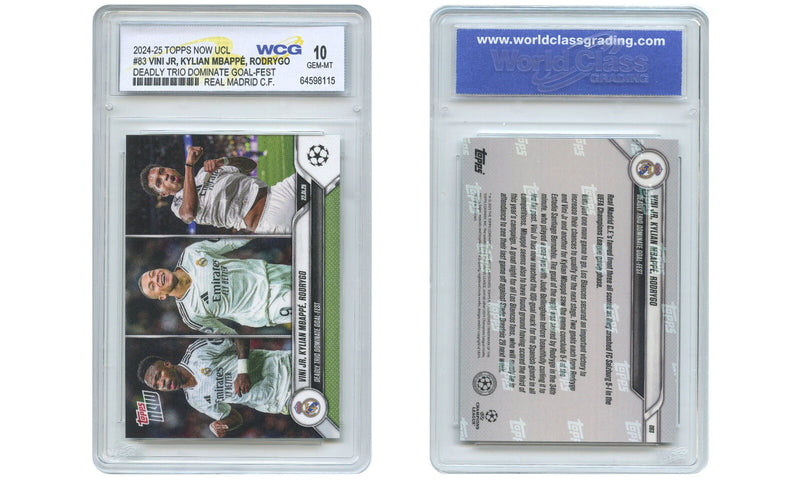 2024 Topps Now KYLIAN MBAPPE VINI JR RODRYGO Madrid Trio Card #83 - GEM MINT 10-2