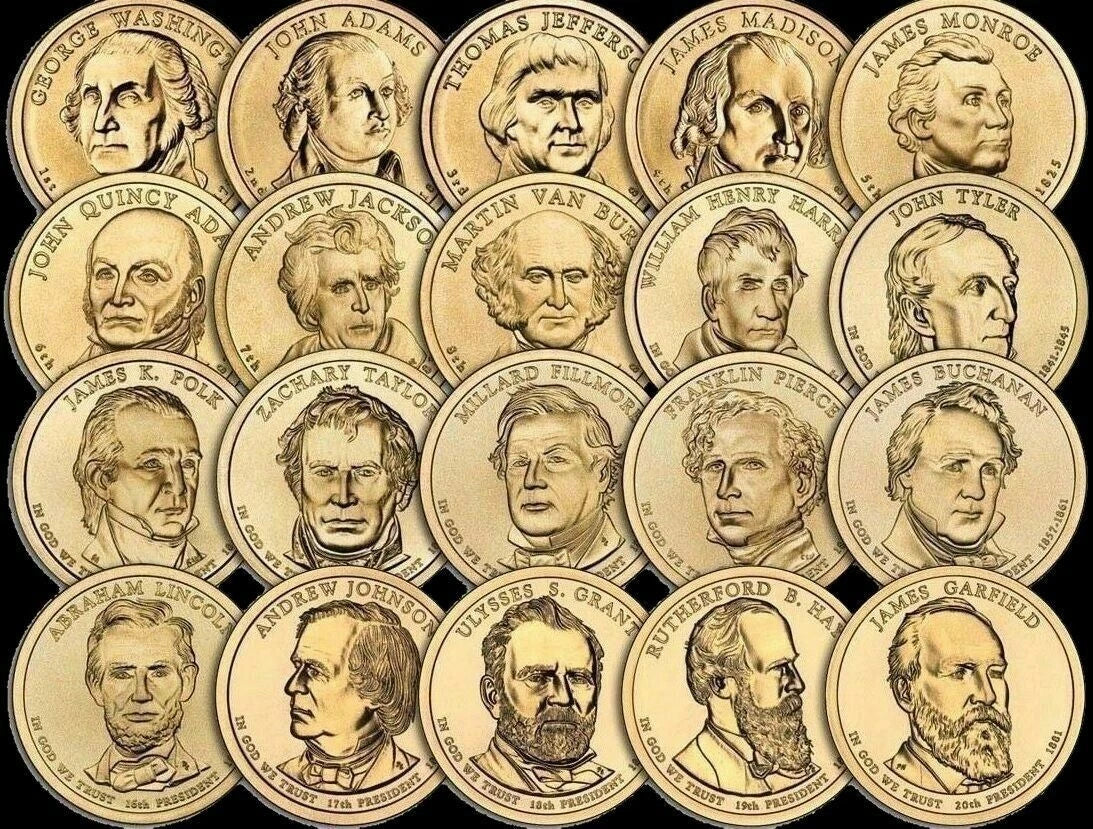 A Lot of 10 Random Years Imperfect Uncirculated Presidential Dollars SET Mint!-2