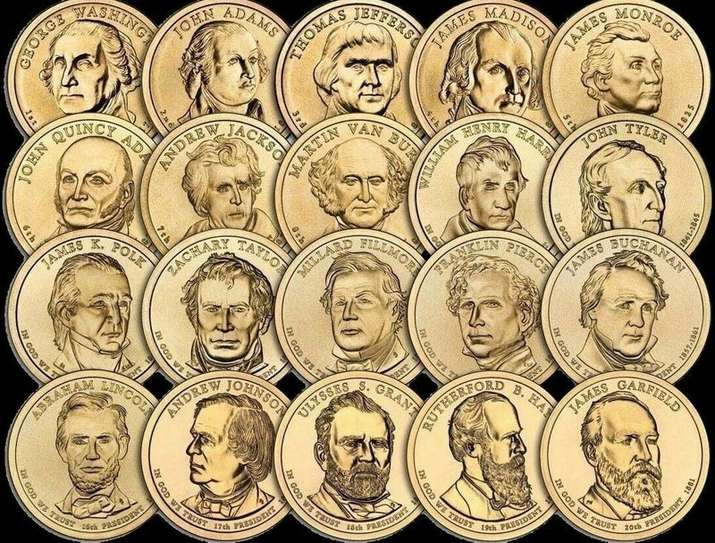 A Lot of 10 Random Years Imperfect Uncirculated Presidential Dollars SET Mint!-2