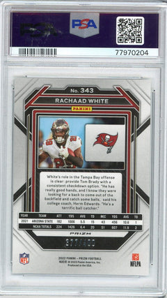 Graded 2022 Prizm Rachaad White #343 Pandora Rookie RC Football Card PSA 10 Gem-2
