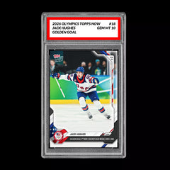 Graded 10 Jack Hughes 2026 Olympics Topps NOW Card 18 Golden Goal Presale-1