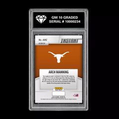 Graded 10 Arch Manning RC 2024-25 Panini Instant NIL NCAA #AMC Texas Rookie Card-2