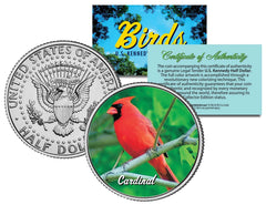 CARDINAL BIRD JFK Kennedy Half Dollar US Colorized Coin-1