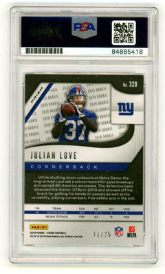 Julian Love 2019 Panini Prizm 320 Camo Prizm Full Name Signed Auto RC /25 PSA 10-2