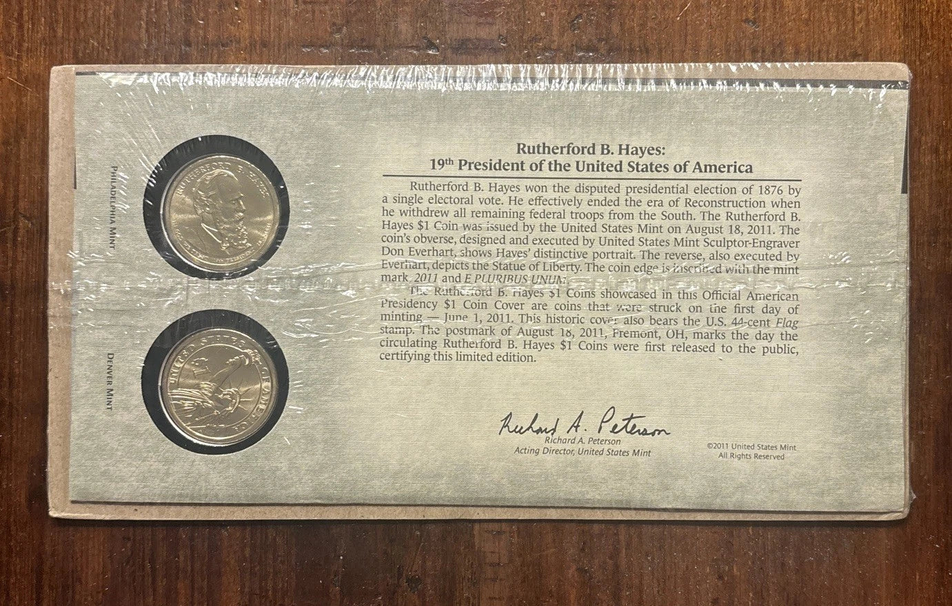 2011 Rutherford B. Hayes P&D Presidential Dollars - Sealed First Day Cover-3