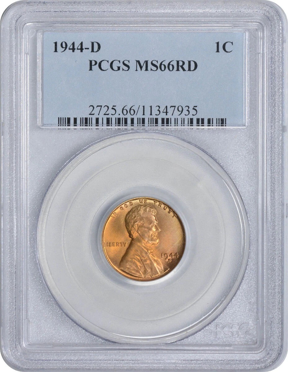 1944-D Lincoln Cent MS66RD PCGS