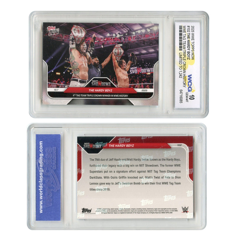 2025 WWE Topps Now THE HARDY BOYZ Tag Team Triple Crown Card #102 - GEM MINT 10-4