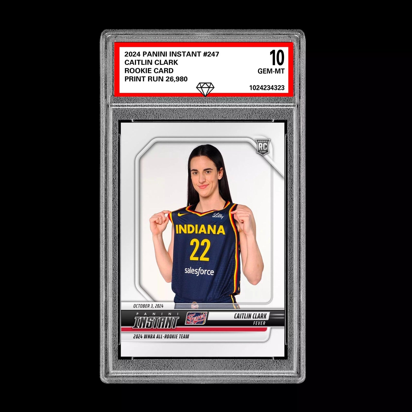 Graded 10 CAITLIN CLARK All Rookie Team 2024 Panini Instant #247 WNBA RC Card-1