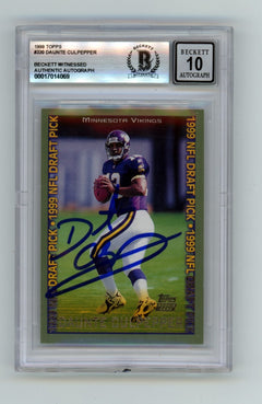 Daunte Culpepper 1999 Topps #330 Rookie RC Signed Beckett BGS 10 Auto Vikings-1