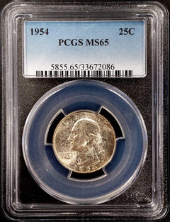 1954 Washington Quarter certified MS 65 by PCGS! Nicely toned!-4