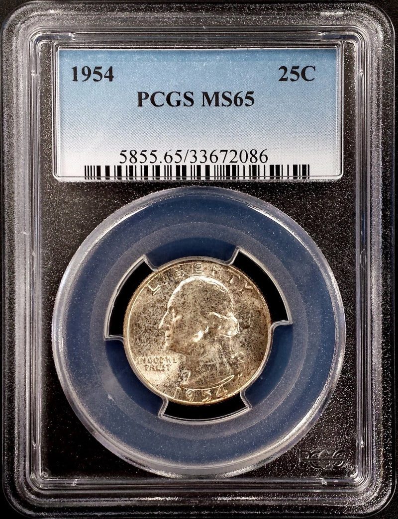 1954 Washington Quarter certified MS 65 by PCGS! Nicely toned!-4