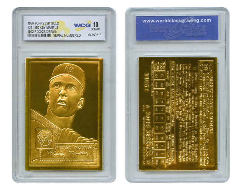 1996 Topps Mickey Mantle 22K Gold Card 1952 ROOKIE Card Design #311 GEM MINT 10-1