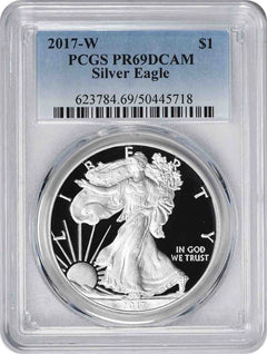 2017-W American Silver Eagle Dollar PR69DCAM PCGS Proof 69 Deep Cameo-1