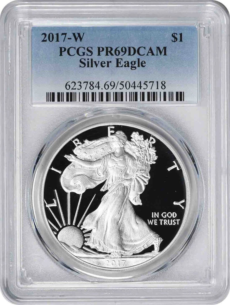 2017-W American Silver Eagle Dollar PR69DCAM PCGS Proof 69 Deep Cameo-1