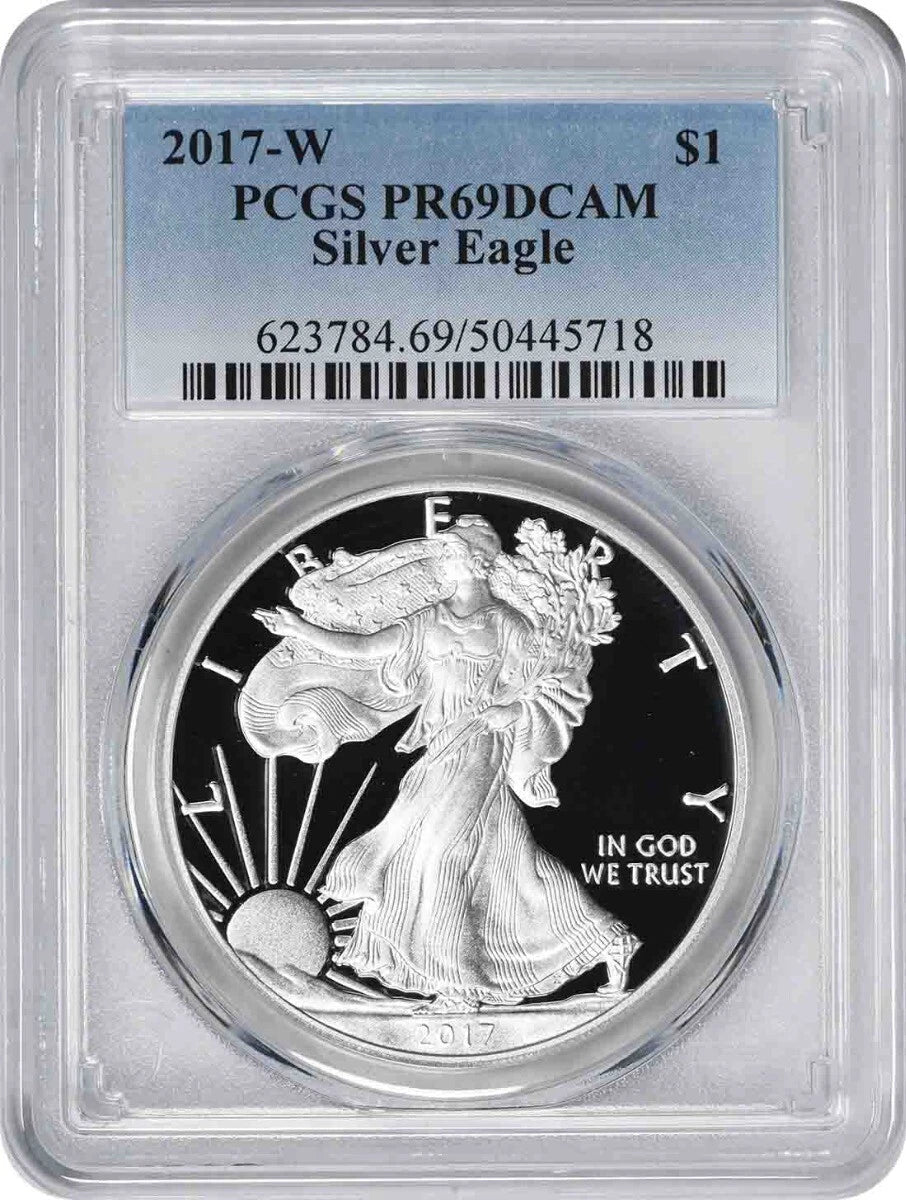 2017-W American Silver Eagle Dollar PR69DCAM PCGS Proof 69 Deep Cameo