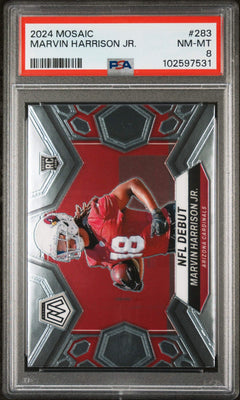 Graded 2024 Panini Mosaic Marvin Harrison Jr #283 Rookie RC Card PSA 8 Near Mint-1