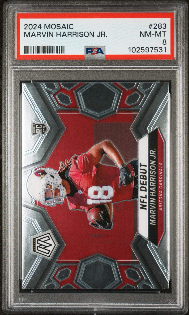Graded 2024 Panini Mosaic Marvin Harrison Jr #283 Rookie RC Card PSA 8 Near Mint-1