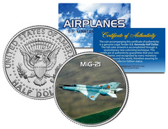 MiG-21 * Airplane Series * JFK Kennedy Half Dollar US Colorized Coin-1